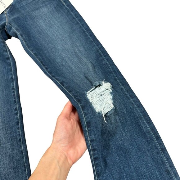 NWT Frame Denim Women's Le High Straight‎ Tulip Raw Hem Blue Jeans Sz 24 - Picture 5 of 10